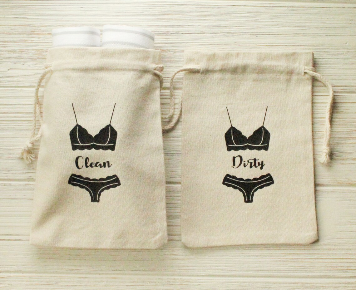 Clean Dirty Underwear Travel Bags Over Night Laundry Bag Etsy