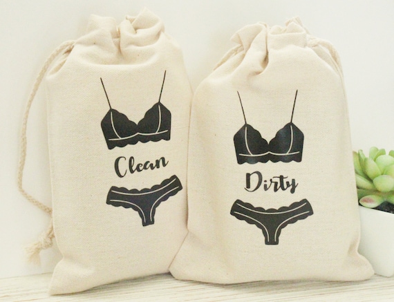 Clean Dirty Underwear Travel Bags Over Night Laundry Bag Honeymoon
