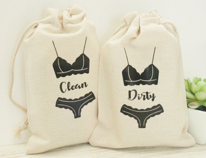 Clean Dirty Underwear Travel Bags Laundry Bag Honeymoon Etsy