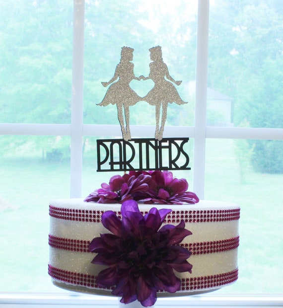 Lesbian Wedding Cake Topper Romance Gay Partner Couple Centerpiece