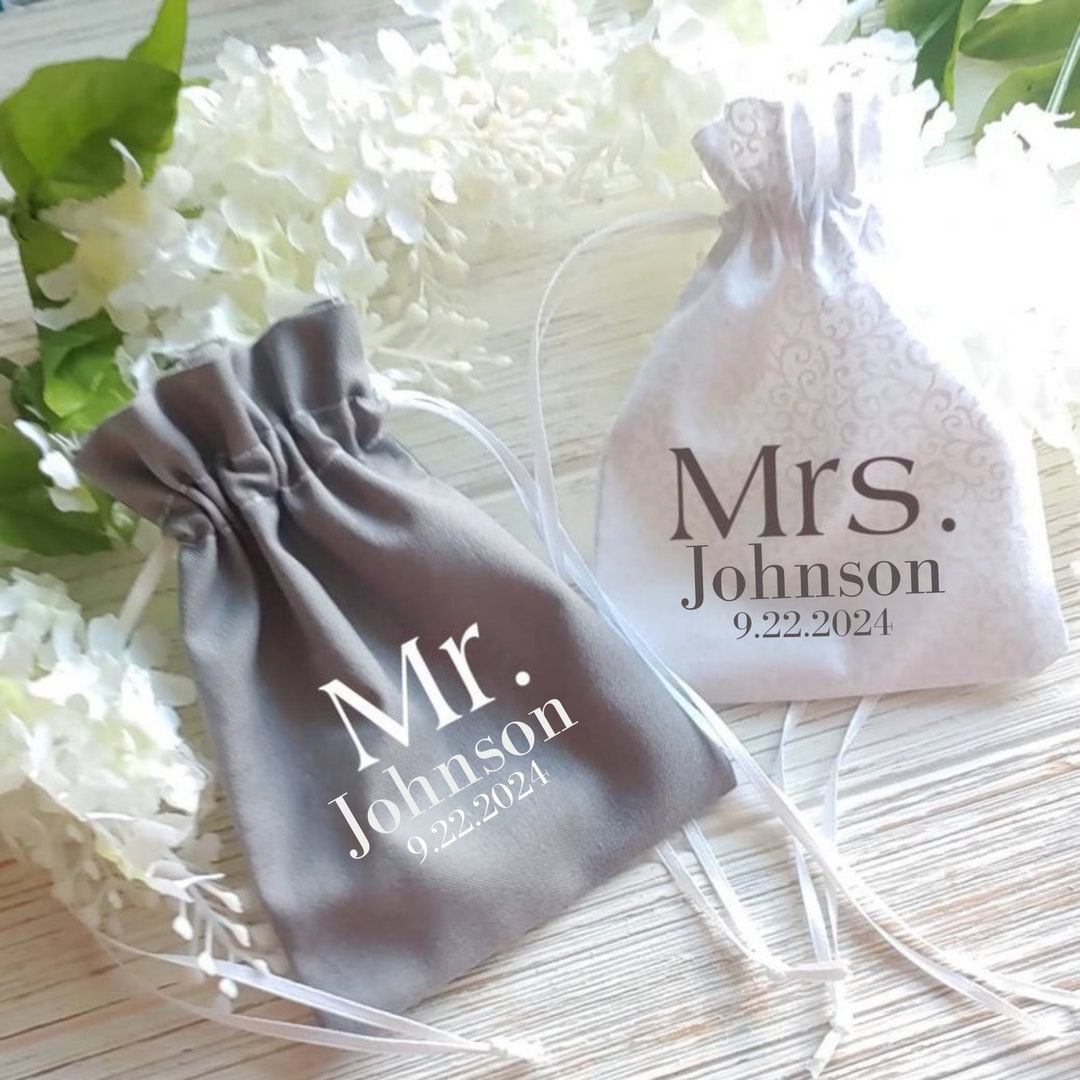 Wedding Ring Bag Personalize Ring Bearer Alternative Mr. Mrs. Ring
