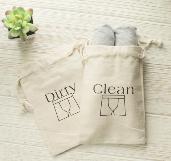 Mens Clean Dirty Underwear Travel Bags, Laundry Bag, Travel Accessory,  Laundry Organizer, Clean Laundry Bag, Dirty Laundry Bag, Gift for Men 