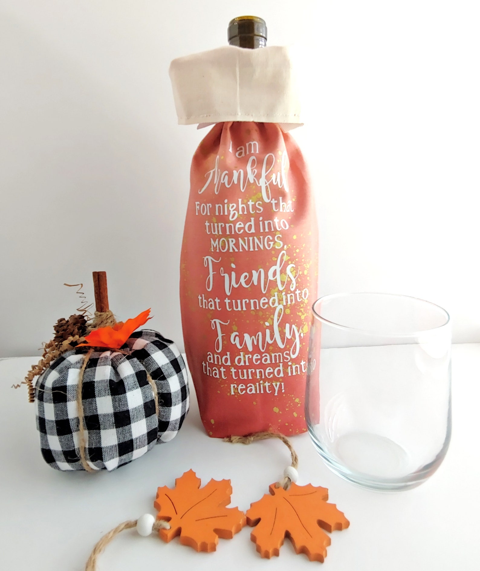 Friendsgiving Wine Bottle Bag Gift Friendsgiving Gift Etsy