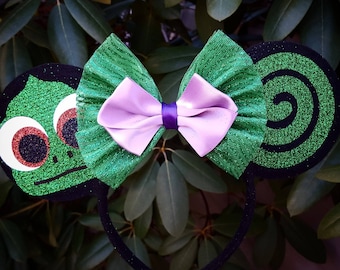 Pascal inspired Minnie Mouse Ears headband Rapunzel Tangled lizard halloween