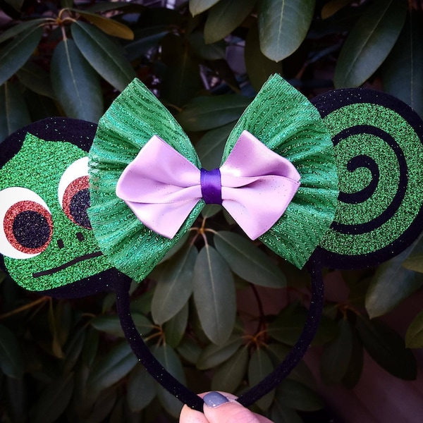 Pascal inspired Minnie Mouse Ears headband Rapunzel Tangled lizard halloween