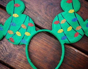 Christmas Minnie Mouse Ears: Holiday Lights Headband