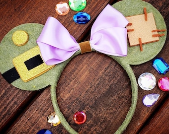 Dopey Inspired Mouse Ears Headband - Handmade Seven Dwarfs Costume