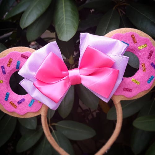 Donut Minnie Mouse Ears Headband Joffrey's Sprinkles Chocolate Vanilla Strawberry