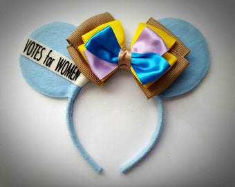 Mrs. Banks inspired Minnie Mouse Ears Mary Poppins Votes for Women headband