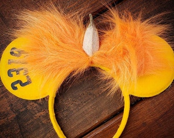 Monsters Inc Halloween 2319 George Sanderson inspired Minnie Mouse ears headband  Orange Monster