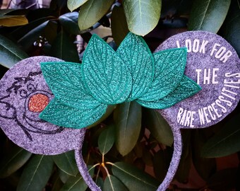 Jungle Book Baloo Bare Necessities inspired Minnie Mouse Ears Headband