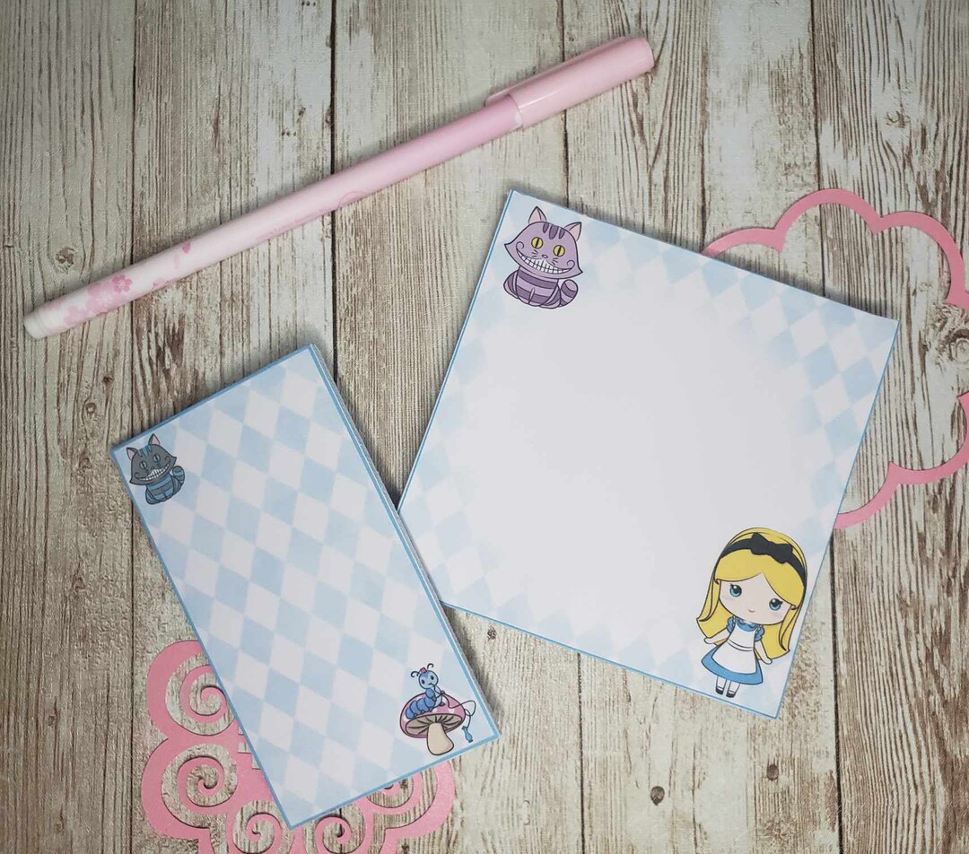 Alice in Wonderland Memo Pad With Mini Memo Tear Away Etsy