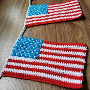 American Flag garland - Independence Day bunting - Thanksgiving - quick and easy crochet pattern pdf tutorial