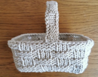 Quick & easy basket knitting pattern - easter basket - Christmas basket -  haloween trick or treat - knitted basket weave pdf tutorial