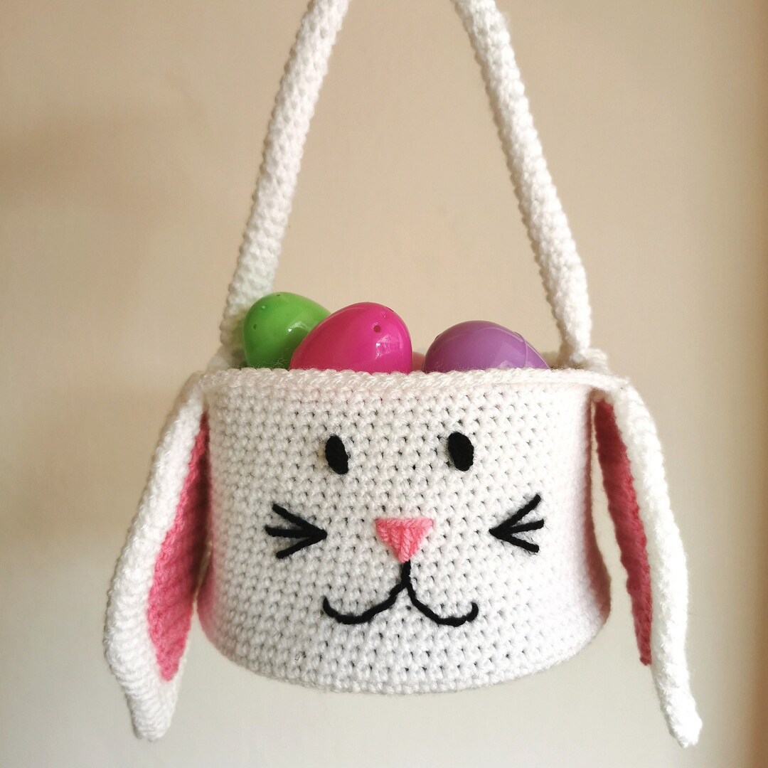 Easy Easter Bunny Basket Crochet Pattern - Quick Easter Crochet Bag Pdf ...