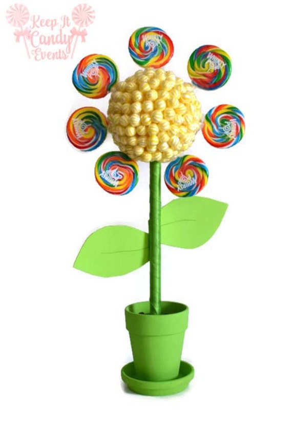 Large Flower Lollipop Candy Topiary, Flower Centerpiece, Wedding Decoration, Wedding Aisle Decor, Candy Wedding, Garden Party Candy Flower Il_570xn