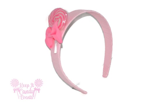 Light Pink Lollipop Headband , Pink Headband, Candy Headband, Flowergirl Accessory, Lollipop Wedding, Birthday, Edible Accessory, Sweet 16 Il_570xn