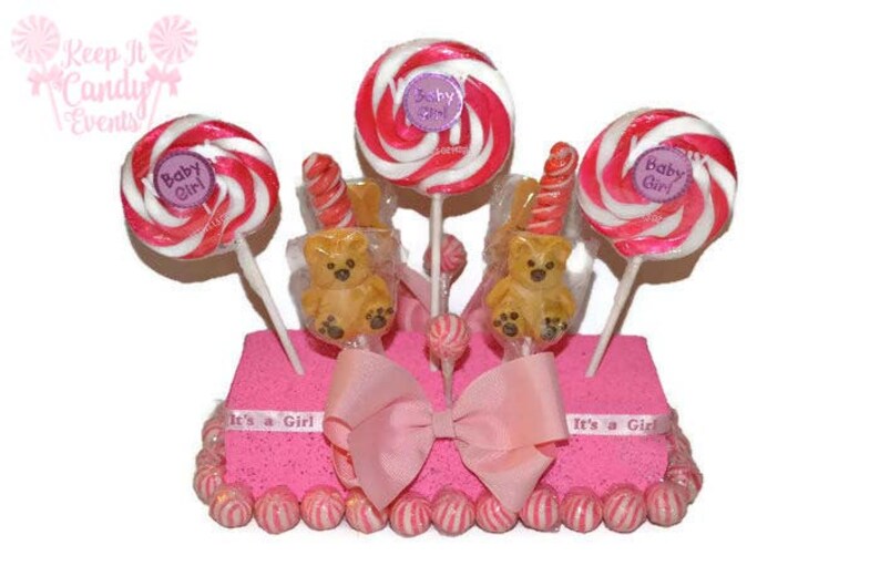 Baby Bear Girl Baby Shower Rectangle Lollipop Centerpiece Etsy Baby Bear Girl Baby Shower Rectangle Lollipop Centerpiece Etsy