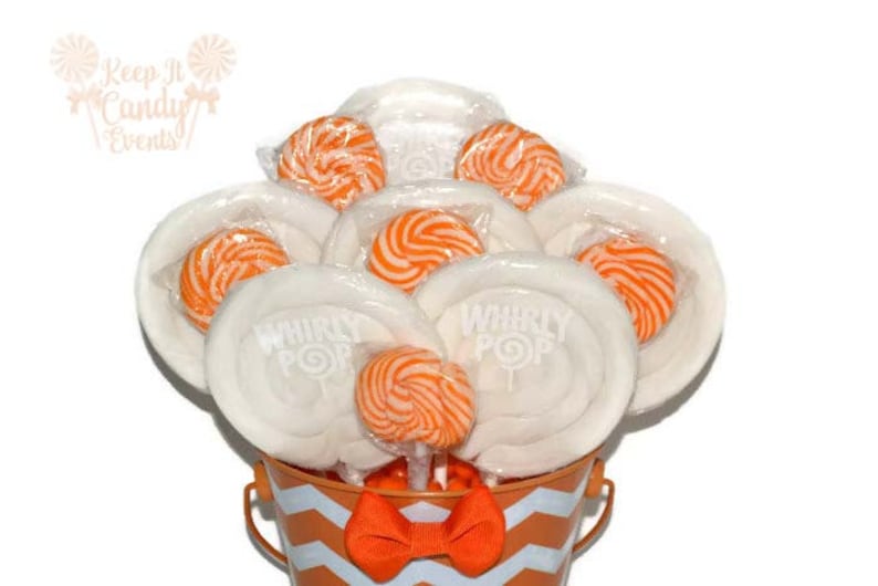 Orange and White Chevron Centerpiece Fall Candy Buffet Decoration Wedding Centerpiece Chevron Decor Orange Candy Centerpiece Sweet 16
