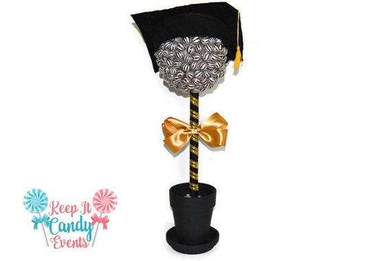 Large Lollipop Graduation Topiary, Candy, Lollipop Grad Centerpiece, Graduation Party Candy Buffet, Grad Party Decor, High School Graduation Il_570xn