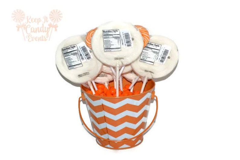 Orange and White Chevron Centerpiece Fall Candy Buffet Decoration Wedding Centerpiece Chevron Decor Orange Candy Centerpiece Sweet 16