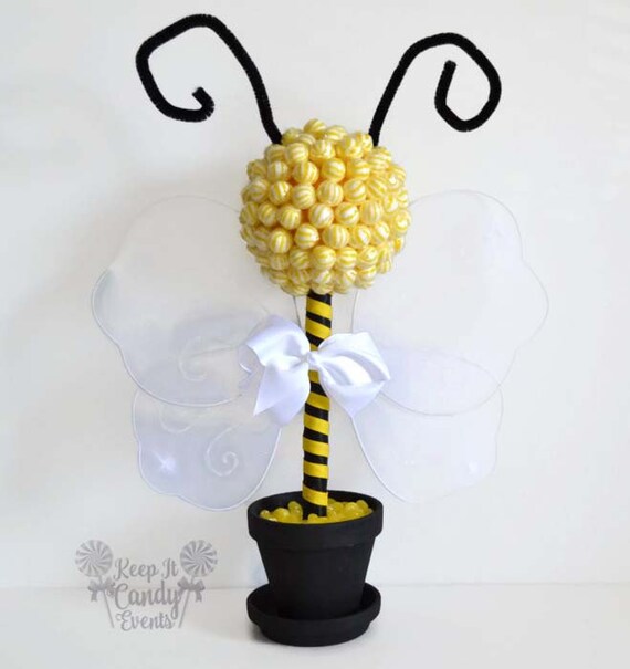 Bumble Bee Lollipop Topiary Bee Topiary Babyshower Centerpiece