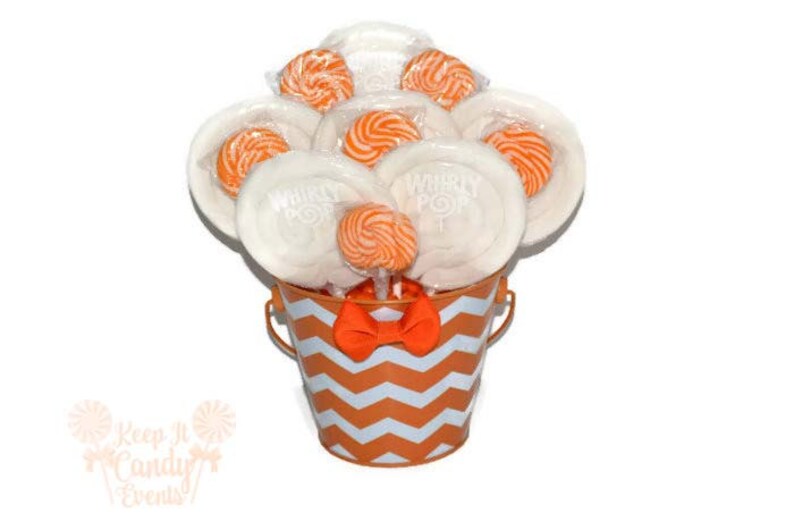 Orange and White Chevron Centerpiece Fall Candy Buffet Decoration Wedding Centerpiece Chevron Decor Orange Candy Centerpiece Sweet 16