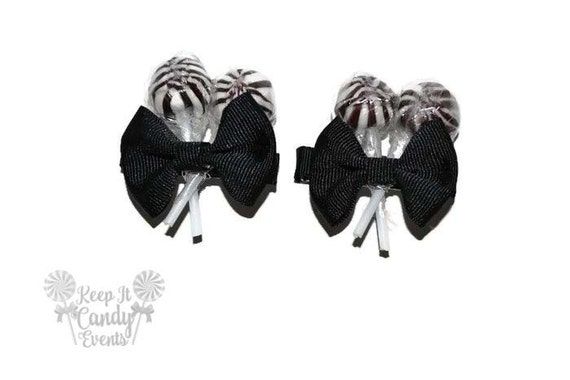 Black Lollipop Hair Clips Black Hair Clips Flower Girl Accessory
