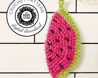 Watermelon Exfoliator Crochet Pattern, Dish Scrubber