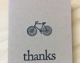 vintage-inspired bicycle thank you notes, bicycle note cards, folded note cards and envelopes, thanks, folded thank you notes/cards