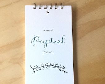 vintage-inspired perpetual calendar. birthday/anniversary calendar. birthday reminder. date book, monthly calendar