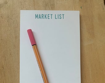 market list notepad, stationery, to do list, gift for her
