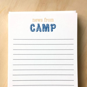 kids camp stationery, summer note card for kids, camp stationary set of 10, news from camp, camp note cards, kids stationery