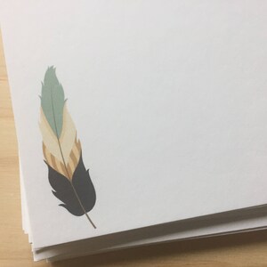 papeterie plume, cartons plume, vintage inspiré plat cartons et enveloppes, ensemble de papeterie