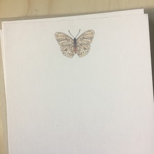 papeterie papillon, cartes de note de papillon, cartes et enveloppes de note plate inspirées de cru, ensemble de papeterie de papillon