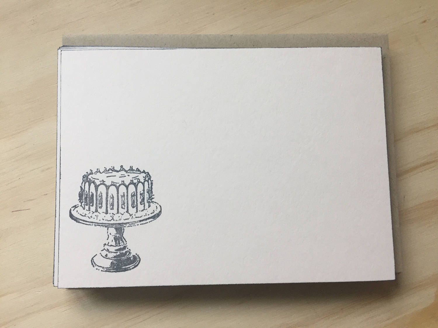 Cake Note Paper Vintage Cake Note Cards, Hand Stamped Baking Stationery Set - Etsy