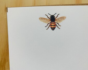 vintage inspired flat note cards and envelopes, stationery set, bee, set of 10, bee note cards, bee stationery