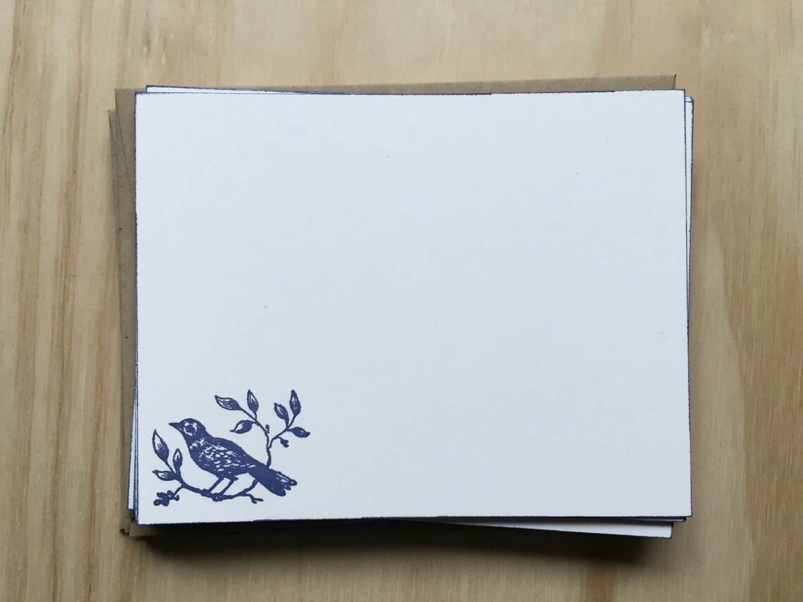 Vintage Inspired Flat Note Cards and Envelopes Bird Etsy