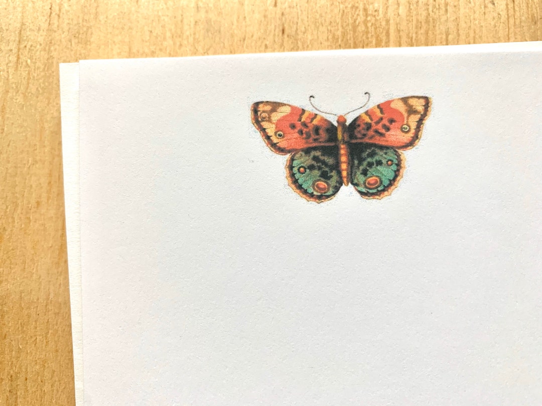 Vintage Butterfly Note Card Set, Inspired Stationery, Set of 10 - Etsy