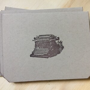 papeterie de machine à écrire, d’inspiration vintage cartes pliées et enveloppes, ensemble de papeterie, machine à écrire vintage, lot de 10