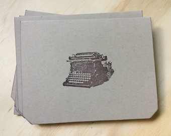 typewriter stationery, vintage inspired folded note cards and envelopes, stationery set, vintage typewriter, set of 10