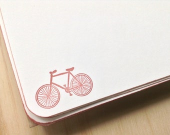 vintage inspired flat note cards and envelopes, vintage bicycle, set of 10, stationery set.