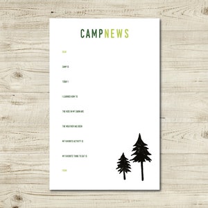 kids camp stationery, summer note card for kids, camp stationary set of 10, hello from camp, camp note cards