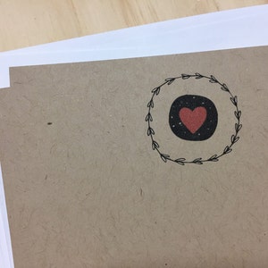 vintage inspired heart stationery set, vintage heart and wreath notecards, heart note set