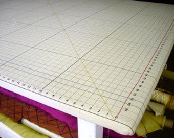 Professional Canvas Work table Cover 1" Printed Grid - Select Size Work Room Worktable Cover Workroom Craft Room