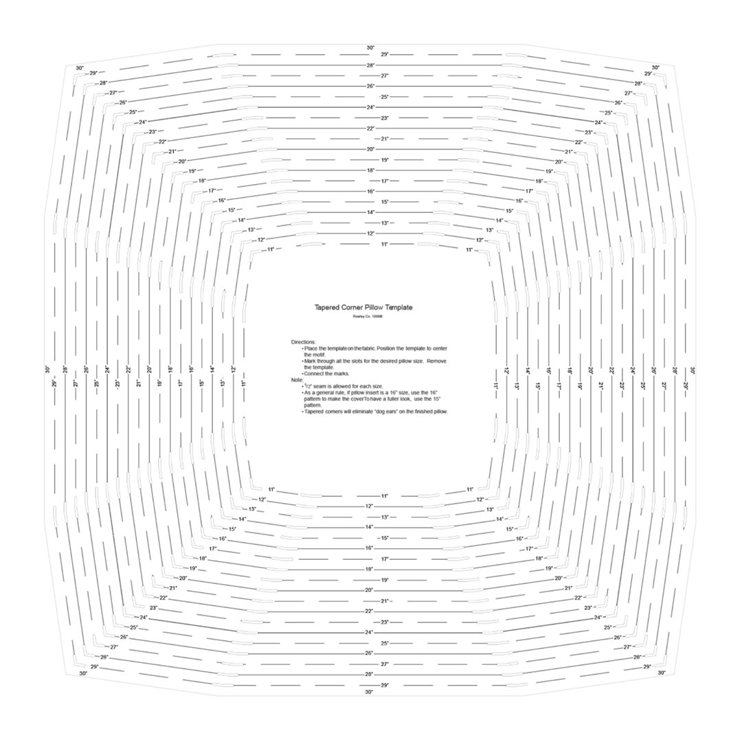 Tapered Corner Pillow Template PF08 DIY Home Decor Sewing Templates