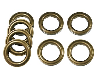 Antique Brass Fast Set Metal Curtain Grommets GE12-A #12 8 Pack  Sewing Supplies,  Grommet Supplies for Curtains  Craft Grommets