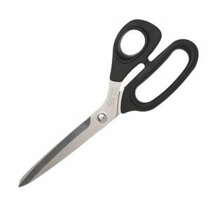 May include: Black handled fabric shears with a silver blade. The shears have a black handle with a silver rivet and the text "F.A.I.T.H.  JAPAN MADE" printed on the handle.