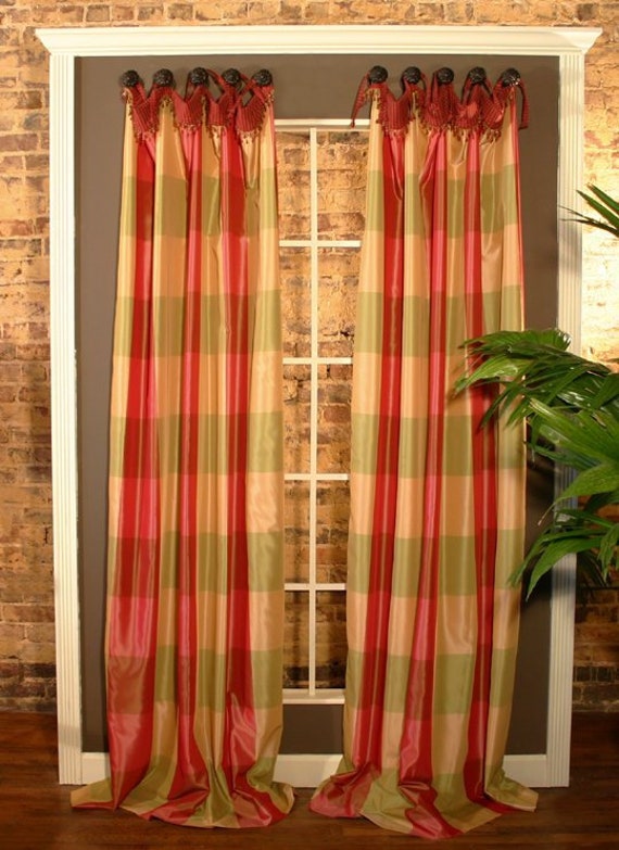 Pate Meadows Cuff Top Curtain Panels Pattern Drapery Supplies Etsy
