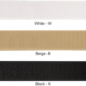 Hook and Loop Tape, Hook Tape, Loop Tape, bBlack Hook Tape, Beige Hook Tape White Loop Tape, 25 Yard Roll  1&quot; Wide White,  White Sew On Tape